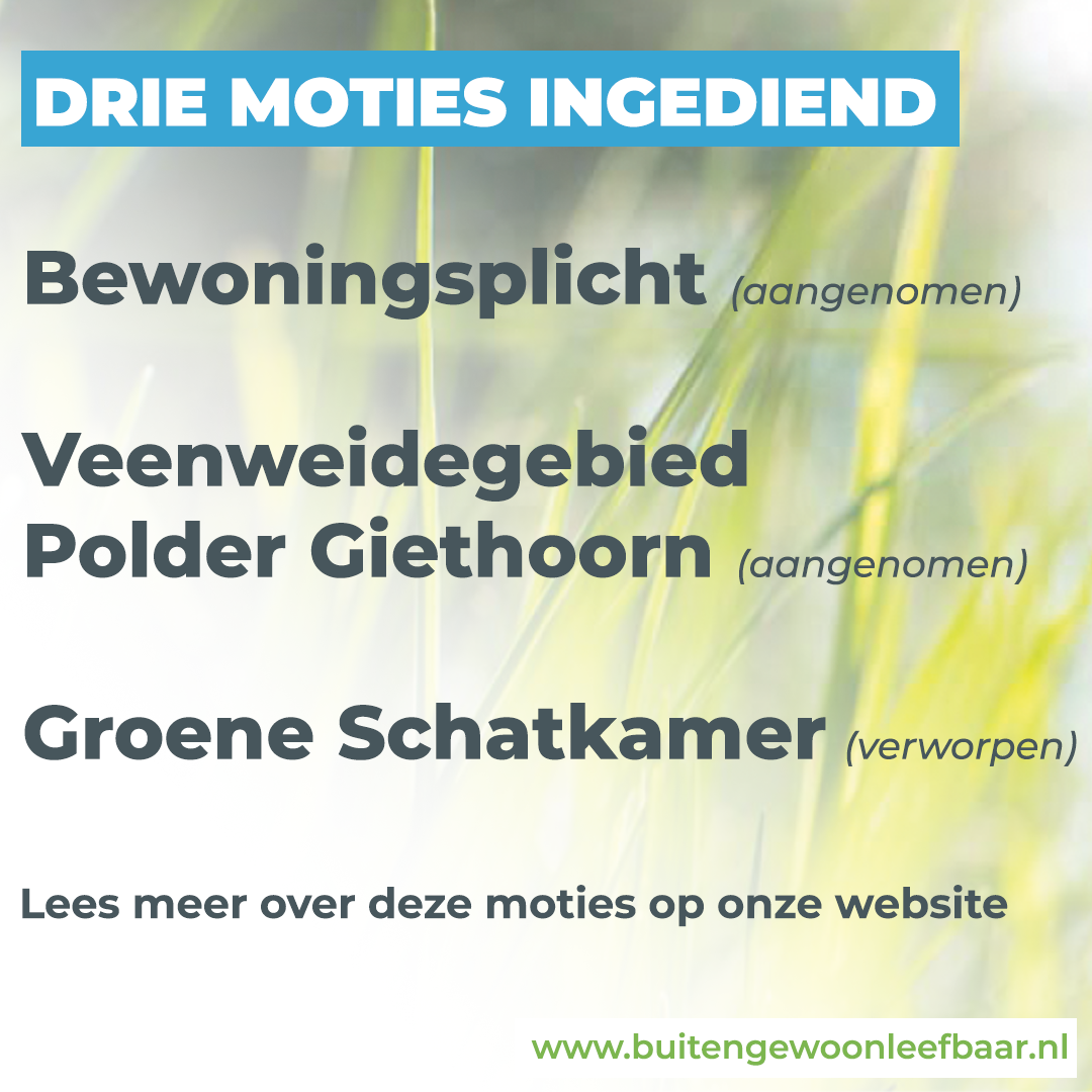 Drie moties ingediend bij behandeling omgevingsvisie